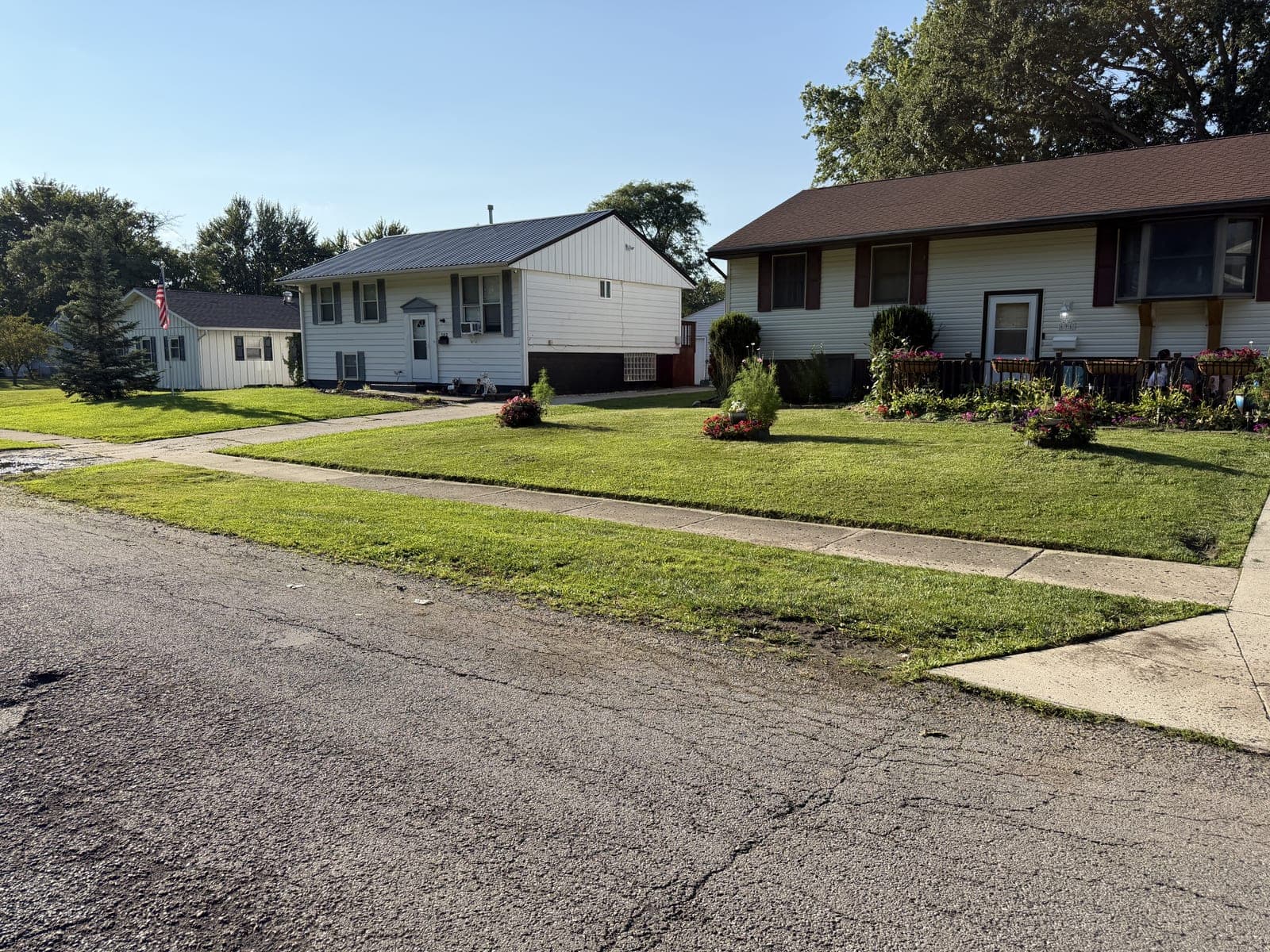 Freshly mowed lawn with clean stripes in Lima, Ohio